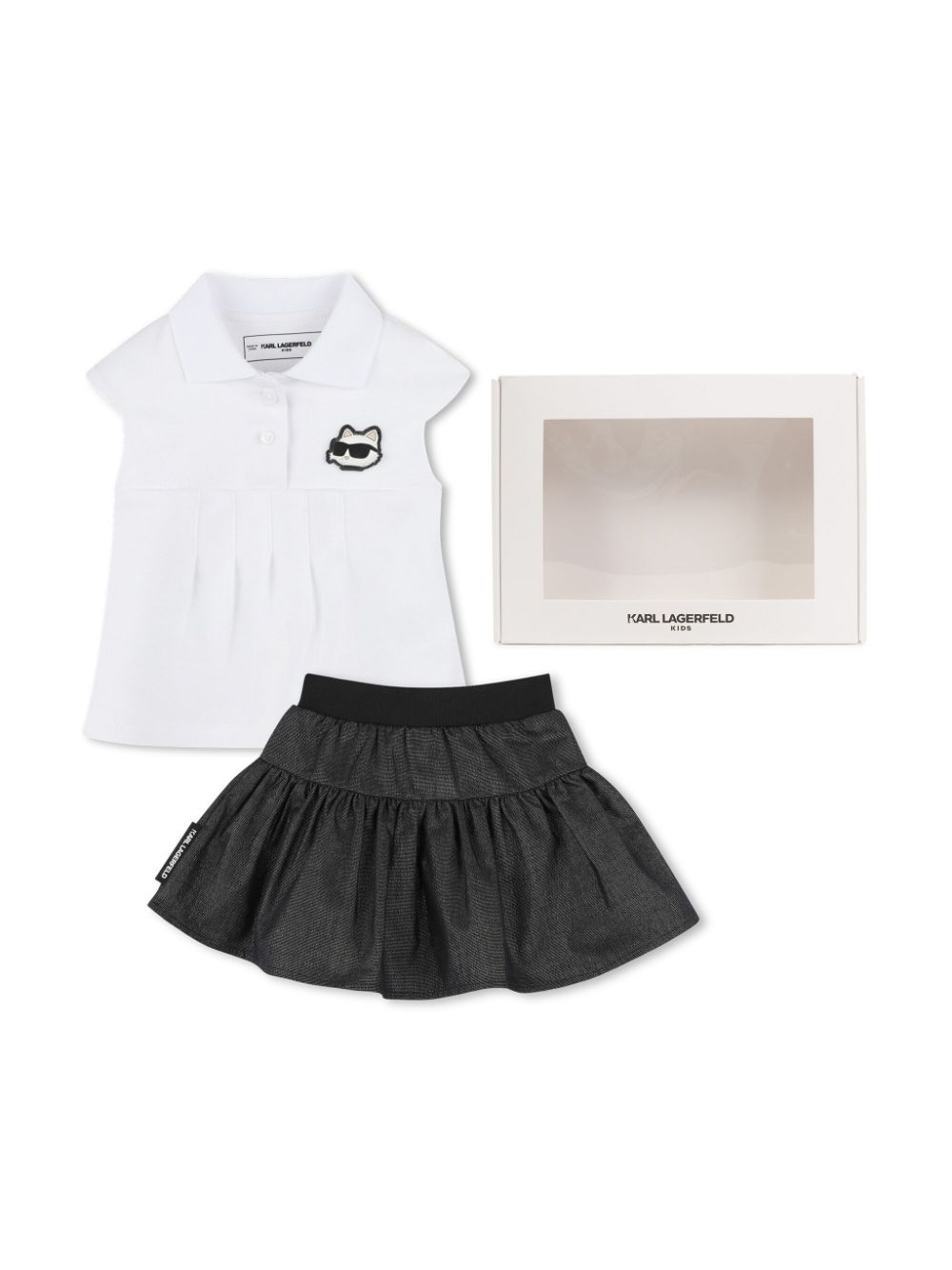 Set di 2 pezzi per neonata Karl Lagerfeld Kids bianco e nero in misto cotone organico - Rubino Kids