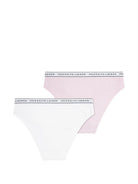Set di 2 slip per bambina Polo Ralph Lauren Kids bianco e rosa con banda logo - Rubino Kids