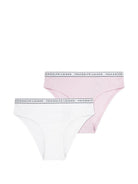 Set di 2 slip per bambina Polo Ralph Lauren Kids bianco e rosa con banda logo - Rubino Kids