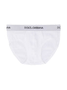 Set di 2 slip per bambino Dolce & Gabbana Kids bianco con logo sull'elastico - Rubino Kids