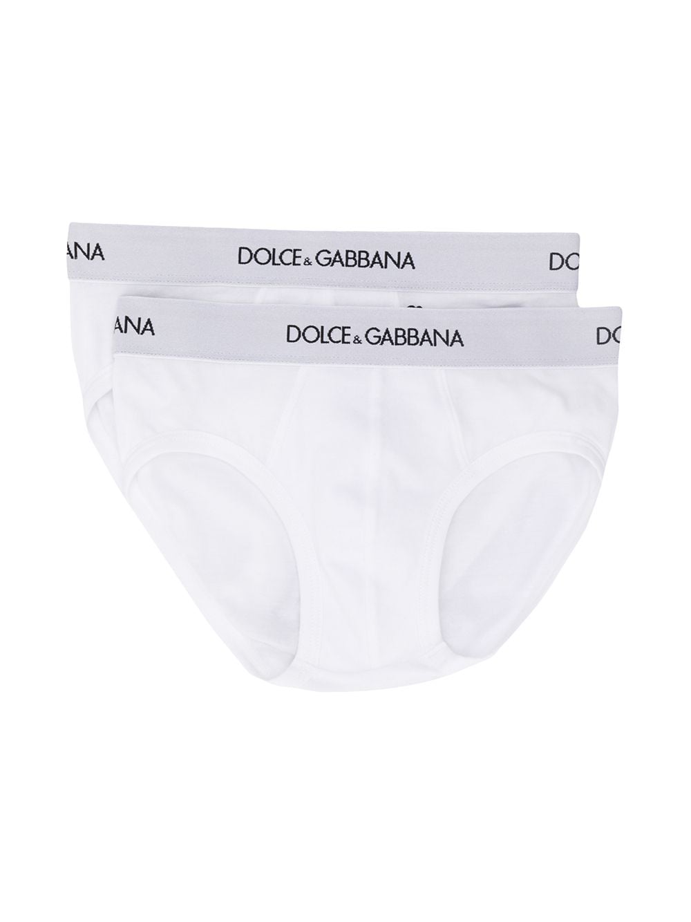 Set di 2 slip per bambino Dolce & Gabbana Kids bianco con logo sull'elastico - Rubino Kids