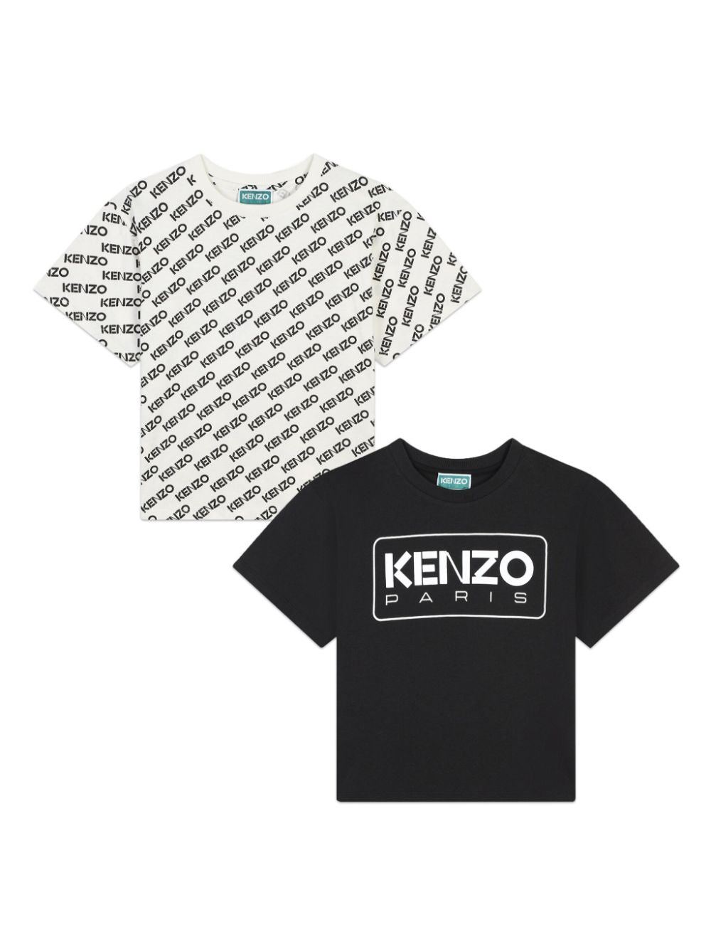 Set di 2 T-shirt con stampa per bambina Kenzo Kids multicolor con girocollo - Rubino Kids