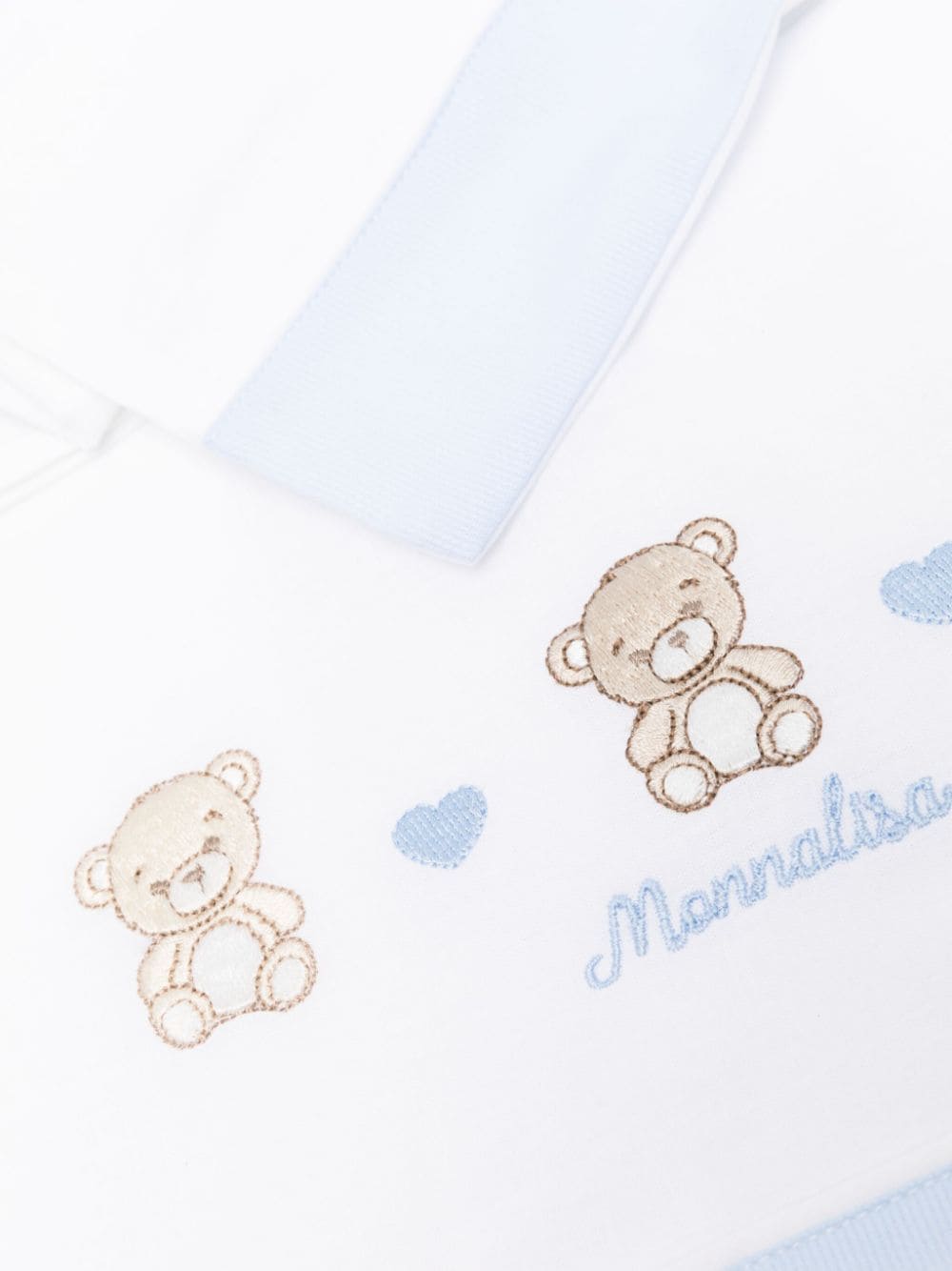 Set di 3 lenzuola per neonato Monnalisa bianco con ricamo - Rubino Kids