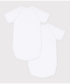 Set di due body per neonati Petit Bateau bianchi con manica corta - Rubino Kids