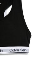 Set di due reggiseni per bambina Calvin Klein Kids nero e bianco con elastico con logo - Rubino Kids