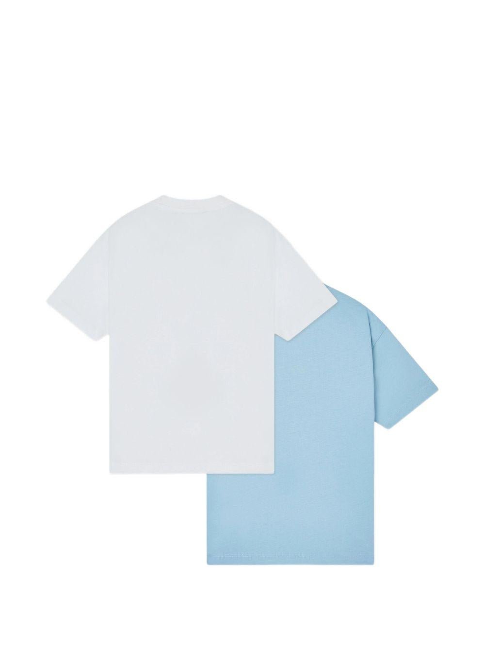 Set di due t-shirt per bambino Emporio Armani Kids multicolore con stampa logo sul davanti - Rubino Kids