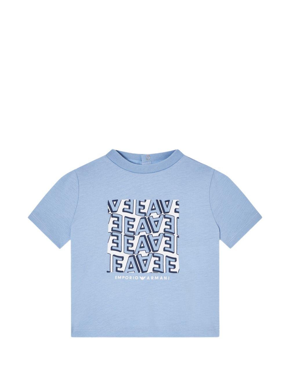 Set di due T-shirt per neonato Emporio Armani Kids multicolore con logo sul davanti - Rubino Kids
