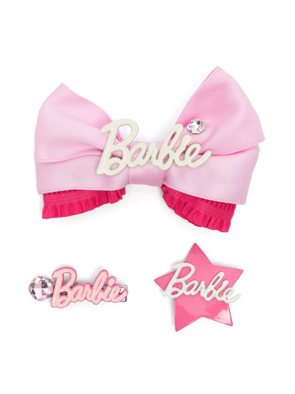 Set di fermagli per capelli per bambina Monnalisa x Barbie rosa con logo - Rubino Kids