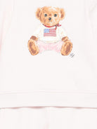 Set di maglia e pantaloni per neonata Polo Ralph Lauren Kids rosa con stampa grafica Teddy - Rubino Kids
