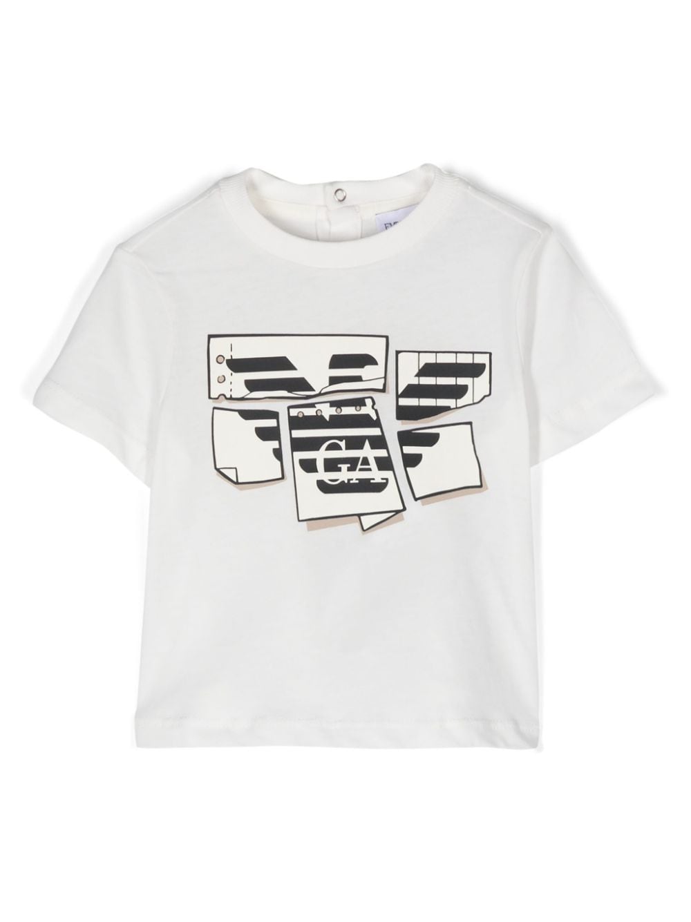 Set di T-shirt per neonato Emporio Armani Kids bianco e nero con stampa - Rubino Kids