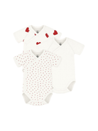 Set di tre body per neonati Petit Bateau bianco con maniche corte - Rubino Kids