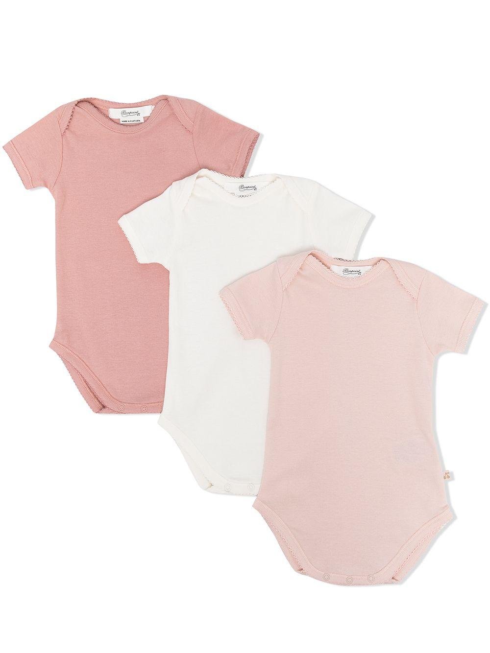 Set di tre tutine per neonata Bonpoint multicolor con orlo a smerlo - Rubino Kids
