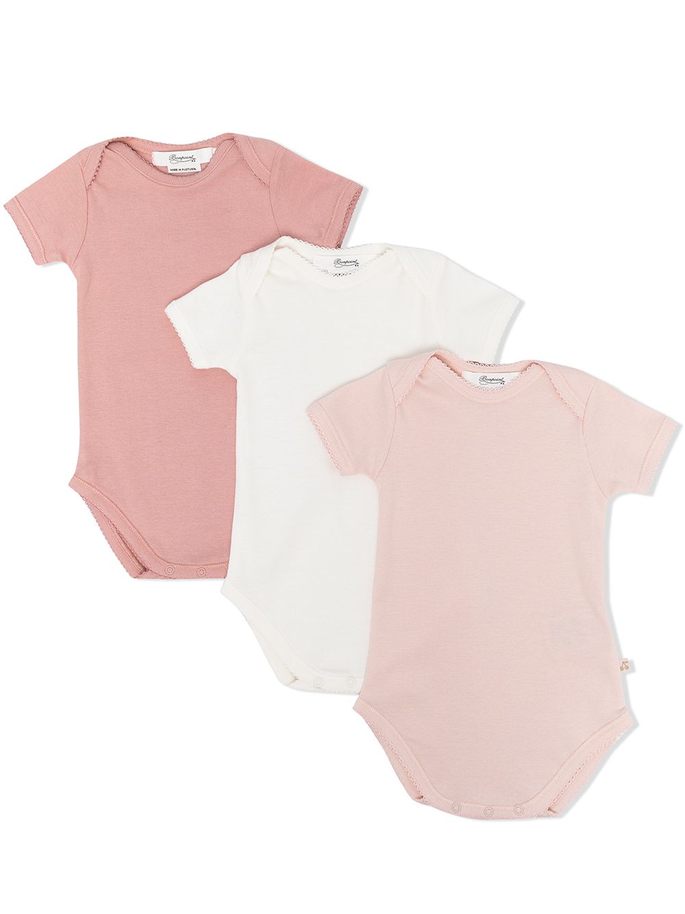 Set di tre tutine per neonata Bonpoint multicolor con scollo a barca - Rubino Kids