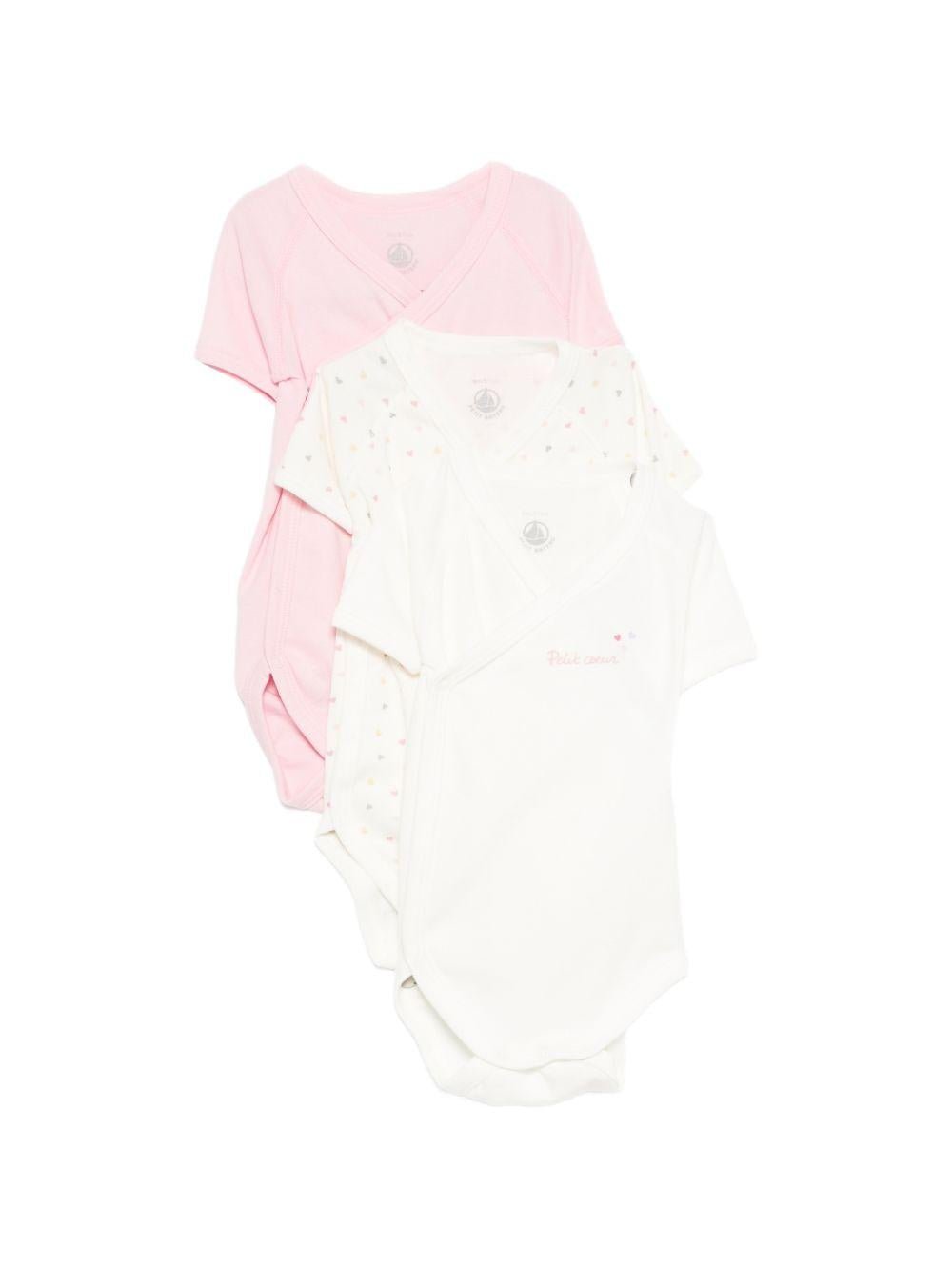 Set di tre tutine per neonata Petit Bateau multicolore a maniche corte - Rubino Kids