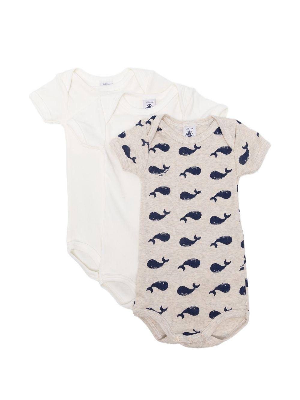 Set di tre tutine per neonati Petit Bateau multicolor con fantasie diverse - Rubino Kids