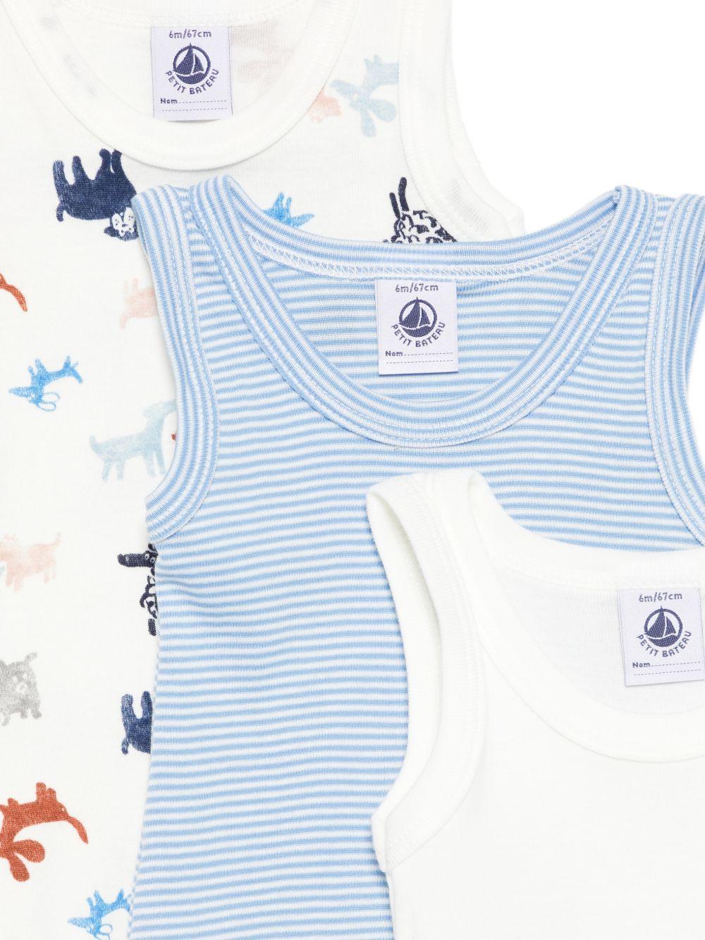 Set di tre tutine per neonato Petit Bateau multicolore con fantasie diverse - Rubino Kids