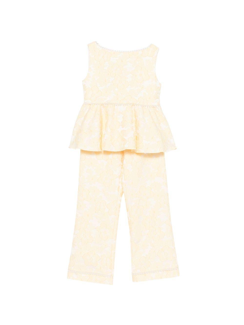 Set due pezzi per bambina La stupenderia gialli con dettaglio floreale - Rubino Kids