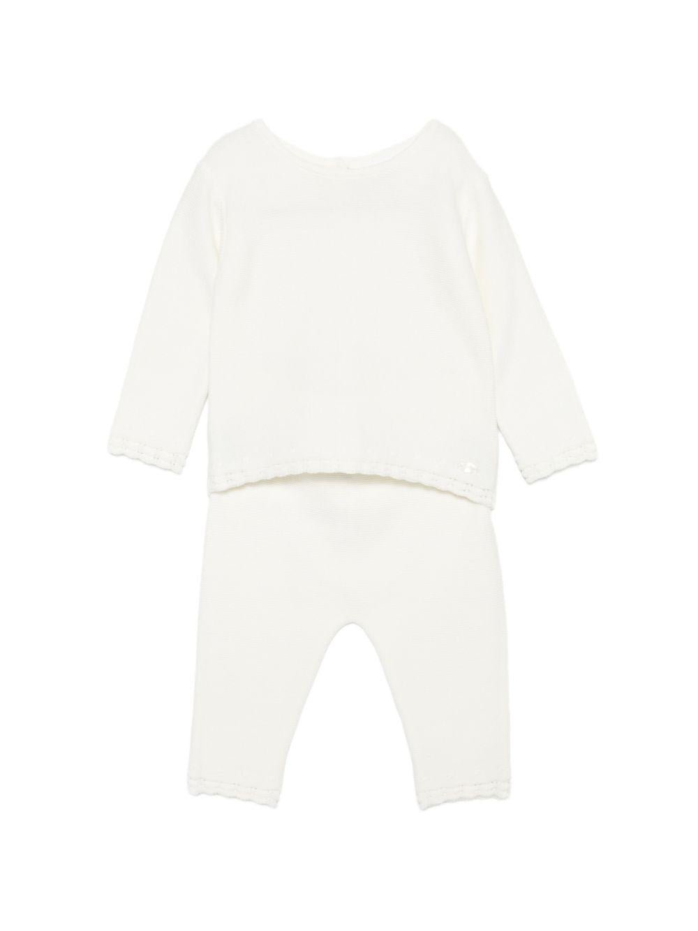 Set due pezzi per neonata Tartine & Chocolat bianchi con ruches - Rubino Kids