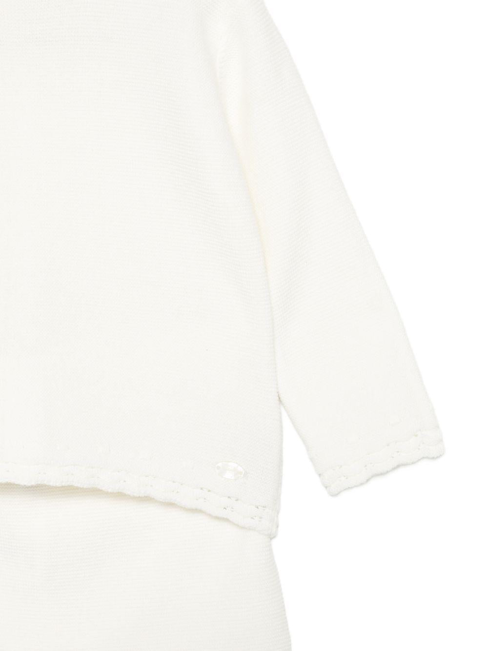 Set due pezzi per neonata Tartine & Chocolat bianchi con ruches - Rubino Kids