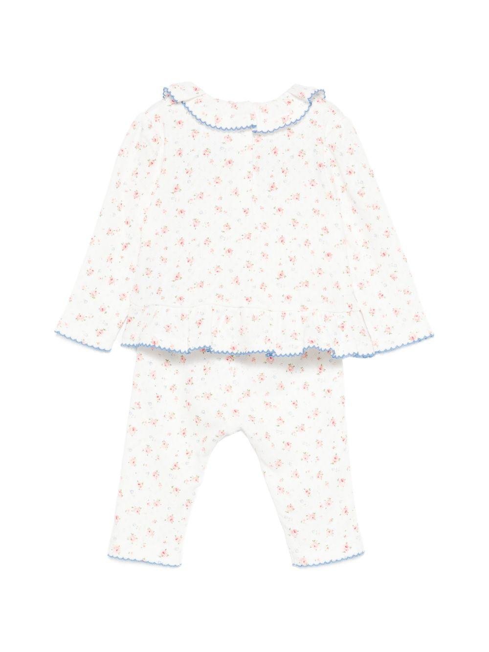 Set due pezzi per neonata Tartine & Chocolat bianco con stampa a fiori - Rubino Kids