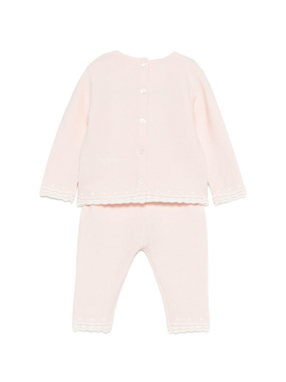 Set due pezzi per neonata Tartine & Chocolat rosa con orlo a smerlo - Rubino Kids