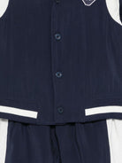 Set due pezzi per neonato Emporio Armani Kids blu scuro con logo ricamato - Rubino Kids