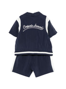 Set due pezzi per neonato Emporio Armani Kids blu scuro con logo ricamato - Rubino Kids