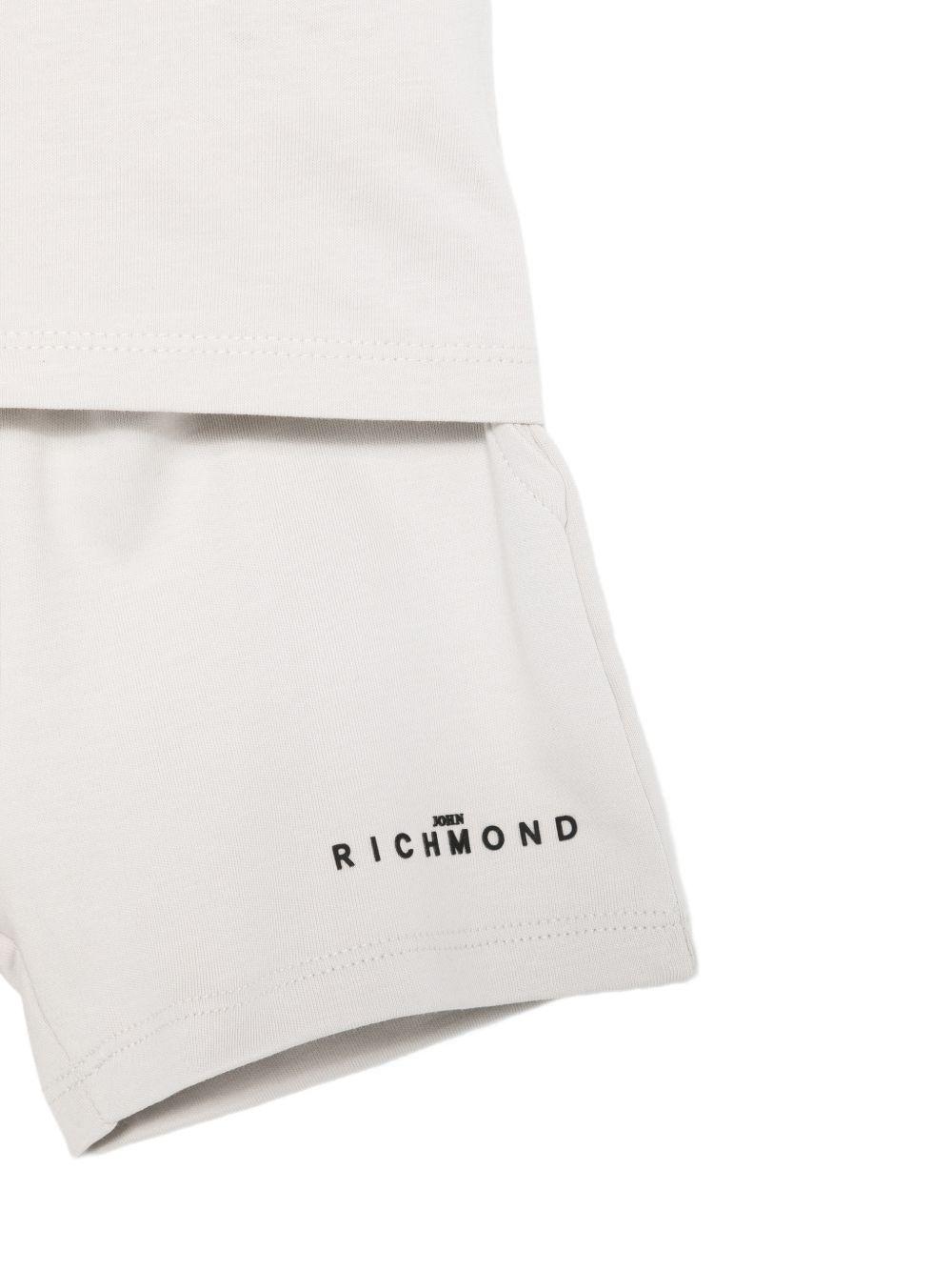 Set due pezzi per neonato John Richmond Junior grigio con dettaglio logo - Rubino Kids