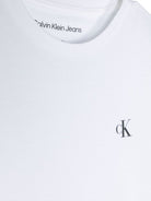 Set due t-shirt per bambino Calvin Klein Kids bianco e grigio con logo sul petto - Rubino Kids