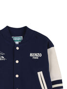 Set felpa e pantaloni per neonato Kenzo Kids blu e bianco con logo - Rubino Kids