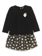 Set gonna con ricamo per neonata Moschino Kids nero con girocollo - Rubino Kids