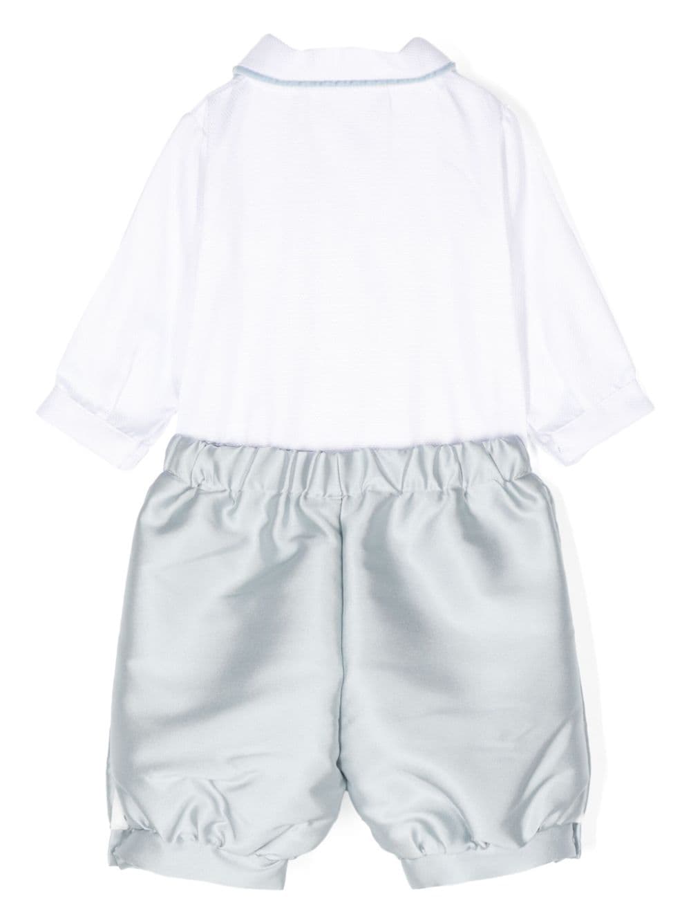 Set in raso per neonato La Stupenderia bianco con colletto classico - Rubino Kids