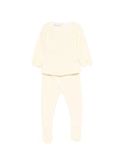 Set maglia con pantaloni per neonata Paz Rodriguez giallo con lavorazione in maglia a coste - Rubino Kids