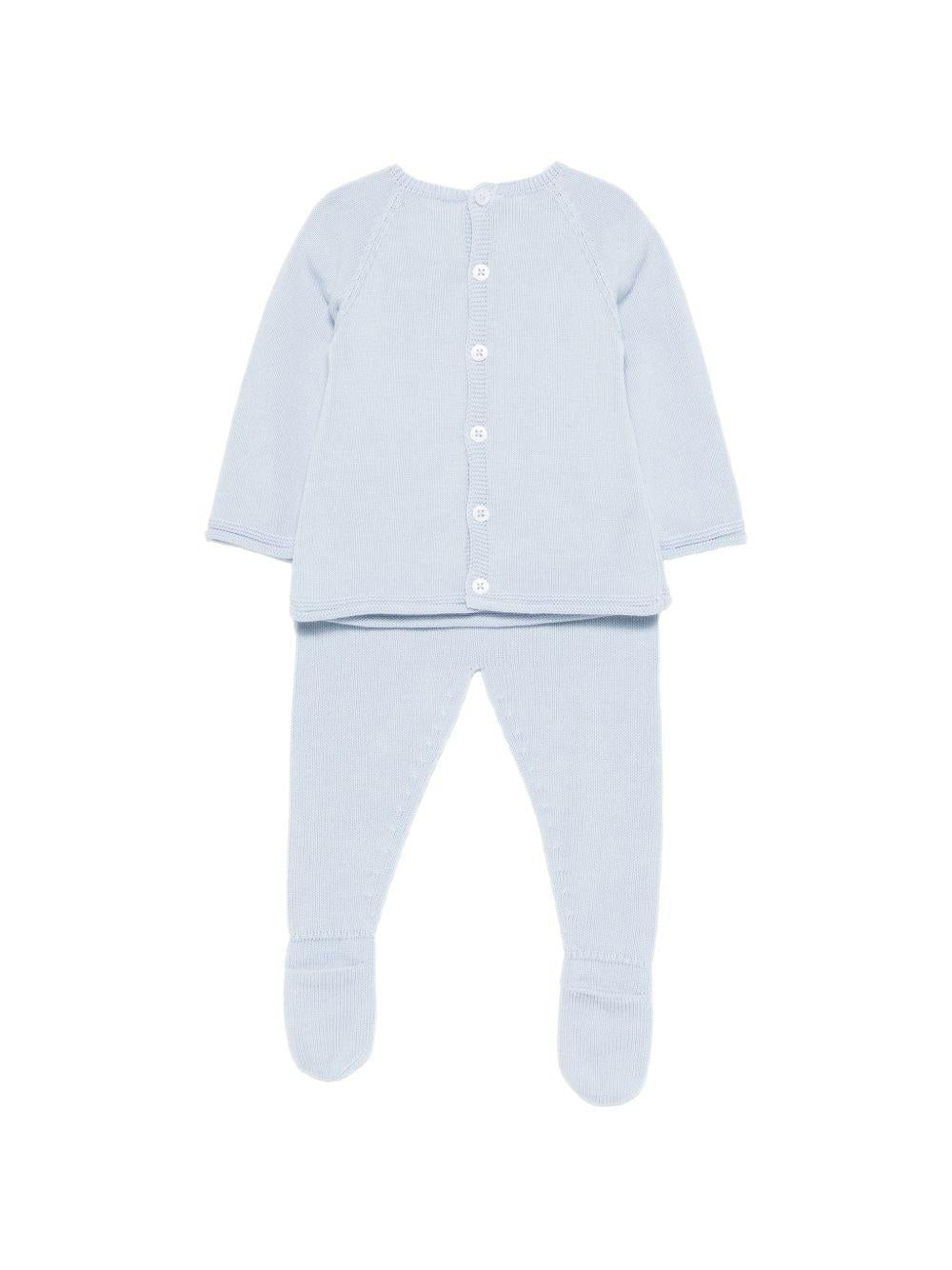 Set maglioncino e pantaloni per neonato Paz Rodriguez azzurro lavorato a maglia - Rubino Kids
