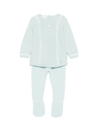 Set maglione e pantaloni per neonato Paz Rodríguez azzurro con bordo in pizzo - Rubino Kids