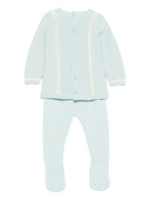 Set maglione e pantaloni per neonato Paz Rodríguez azzurro con bordo in pizzo - Rubino Kids