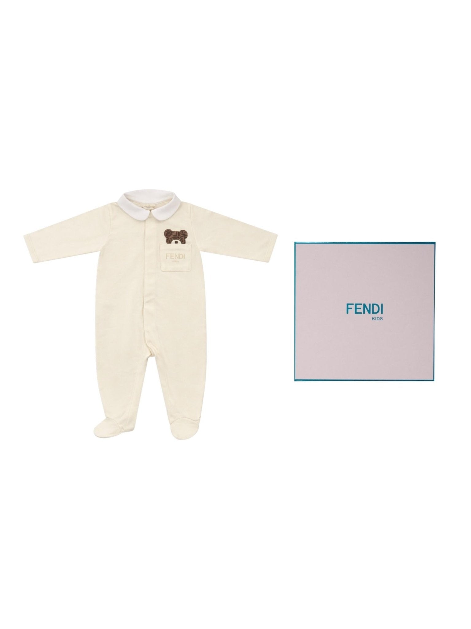 Set neonati Fendi Kids beige con ricamo FF - Rubino Kids
