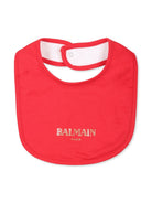 Set neonato con stampa per neonato Balmain Kids rosso con chiusura nascosta con abbottonatura - Rubino Kids