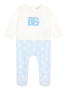 Set neonato Dolce & Gabbana Kids bianco e azzurro con logo DG - Rubino Kids