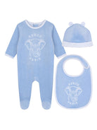 Set neonato Elephant Kenzo Kids azzurro con ricamo - Rubino Kids