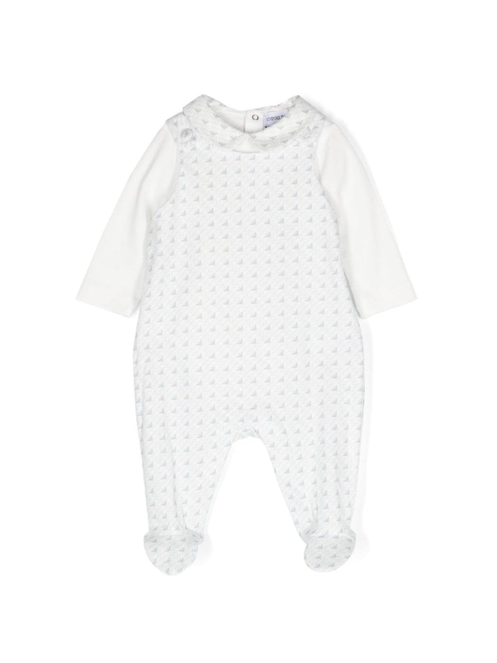 Set neonato Emporio Armani Kids bianco con stampa e t-shirt interna - Rubino Kids