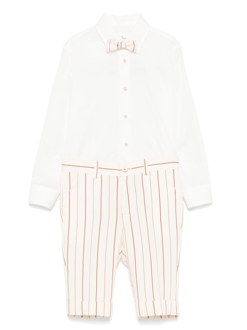 Set pantaloni e camicia per bambino Colorichiari bianco con pantaloni a righe - Rubino Kids