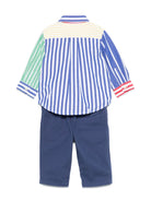 Set pantaloni e camicia per neonato Polo Ralph Lauren Kids blu con applicazione Polo Pony - Rubino Kids