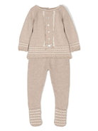 Set pantaloni Merlin (set di due) per neonata Paz Rodriguez beige con fiocco - Rubino Kids