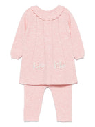 Set pantaloni per neonata Tartine Et Chocolat rosa con ricamo a fiori - Rubino Kids