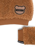 Set per neonati Moschino Kids marrone con cappello, muffole e scarpine - Rubino Kids