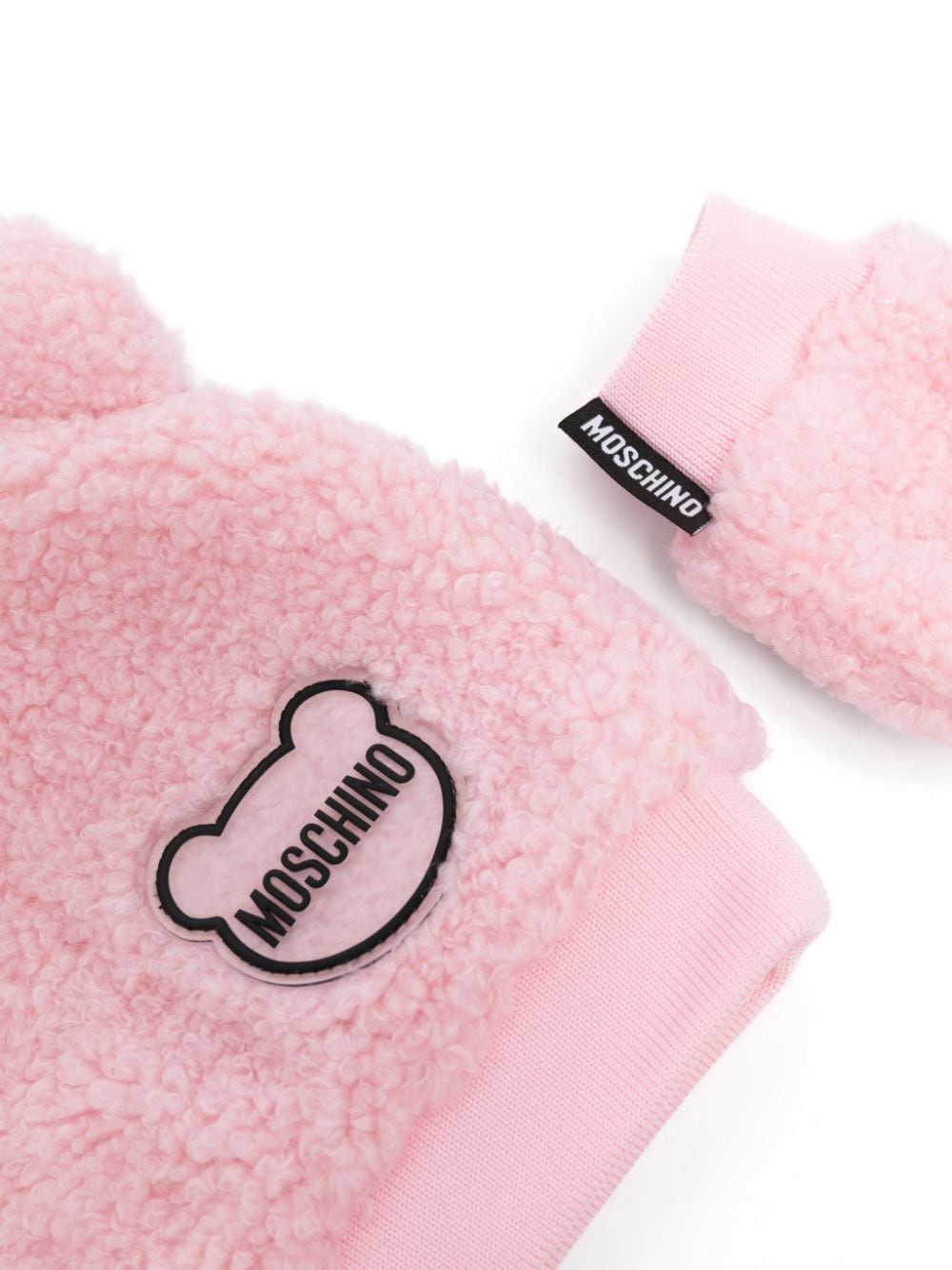 Set per neonati Moschino Kids rosa con cappello, muffole e scarpine - Rubino Kids