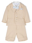 Set shorts con giacca monopetto per neonato Colorichiari beige con tasca applicata sul petto - Rubino Kids