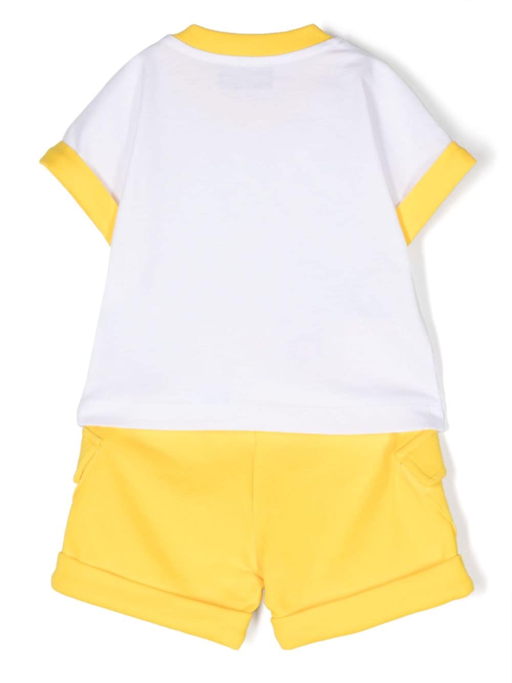 Set shorts in cotone con stampa logo - Rubino Kids