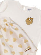 Set T shirt e gonna per neonata Moschino Kids con stampa a cuori - Rubino Kids